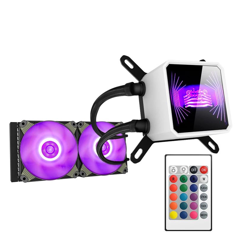 T240 Aigo радиатор водяного охлаждения процессора RGB Жидкий чехол для компьютера кулер cpu тихий 3Pin кулер водяного охлаждения LGA 775/115x/AM2/AM3/AM4 - Цвет лезвия: T240