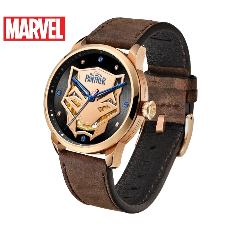 Официальные оригинальные автоматические механические часы от disney Marvel, Черная пантера, полые резиновые часы из нержавеющей стали, ограниченная версия M-6001 - Цвет: RNQ