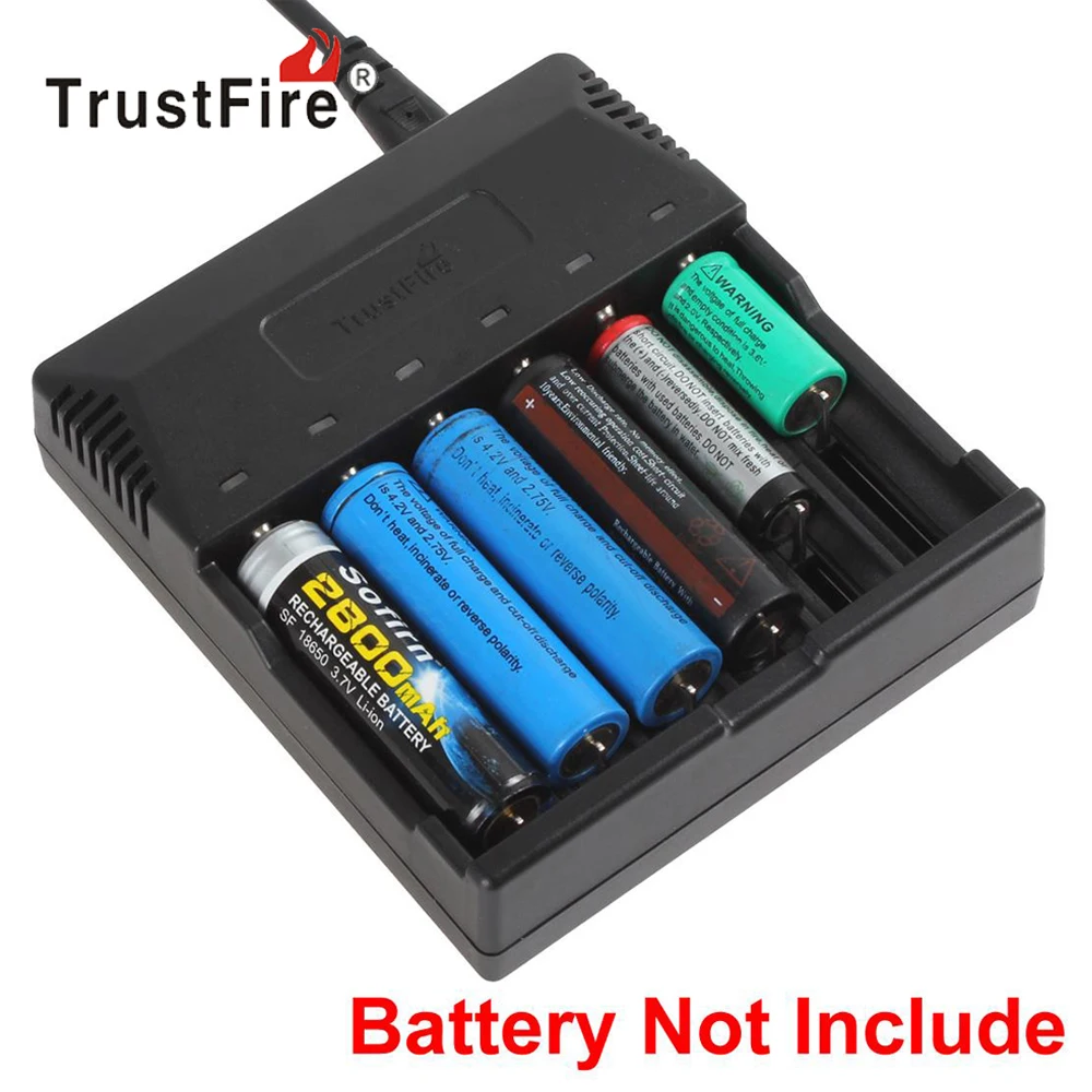 TrustFire 6 слотов умное интеллектуальное зарядное устройство светодиодный