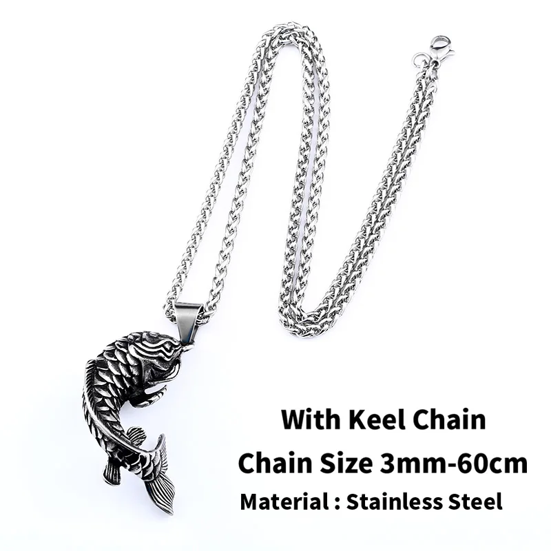 steel Байер 316L нержавеющая сталь кои рыба кулон для мужчин Золотая рыбка Ожерелье Подвеска океан Высокое качество ювелирные изделия LLBP8-383P - Окраска металла: steel