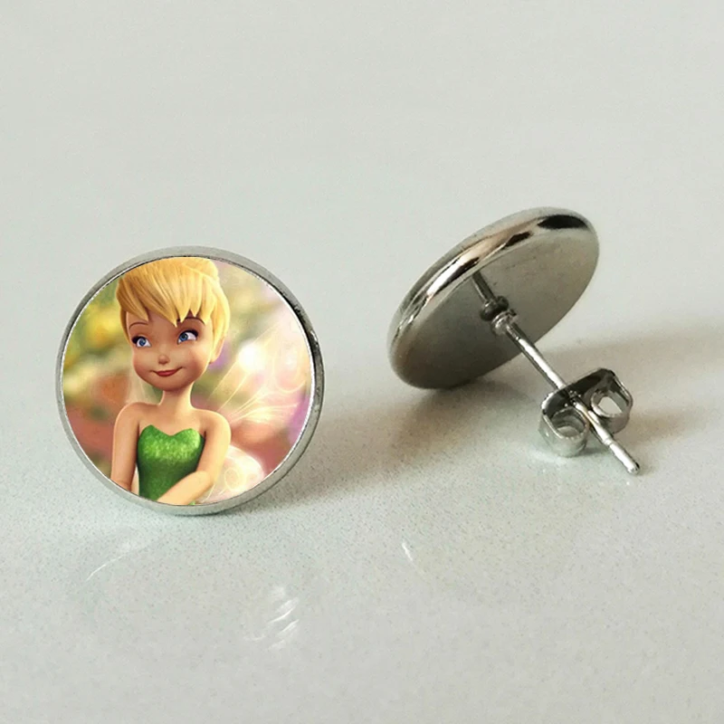Хит! Милые серьги-гвоздики TinkerBell, подарки для друзей, маленьких девочек, подарки для мамы и дочки