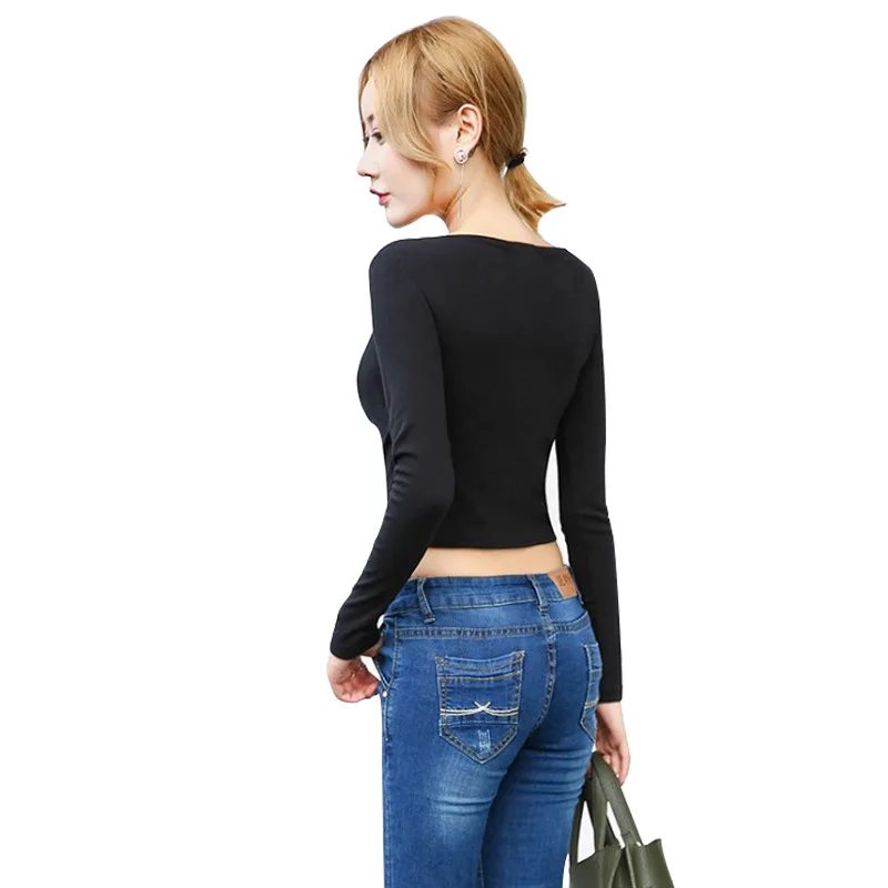 Oukytha Низкая Талия Короткие футболки женские сексуальные Клубные кроп Топ с