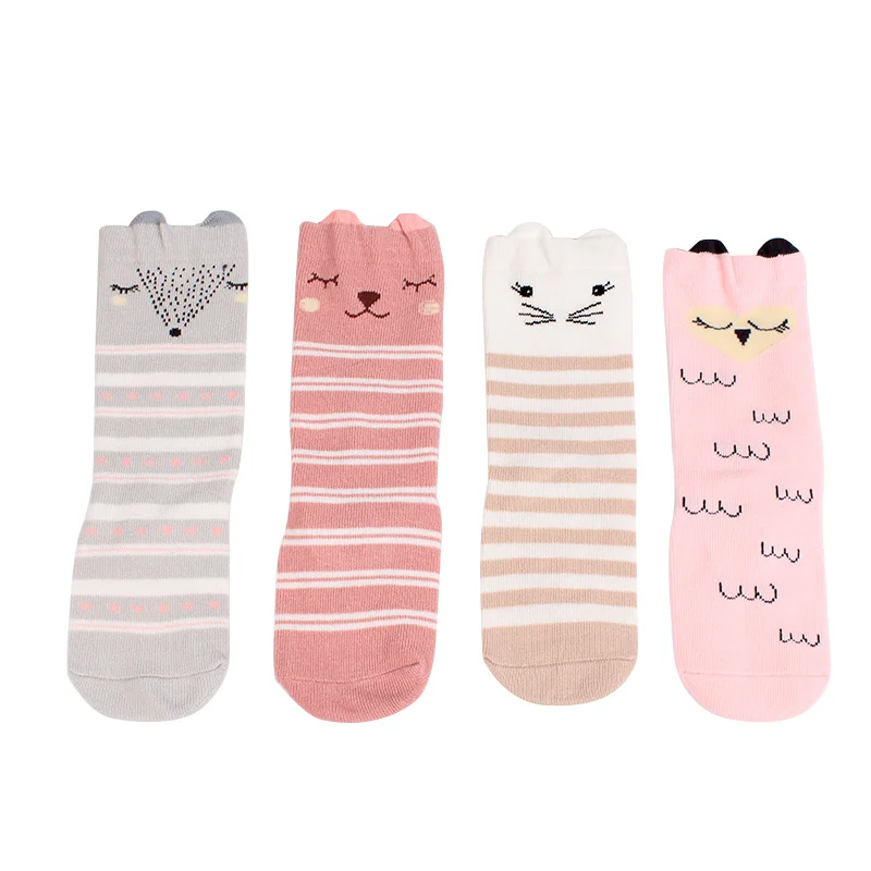 4 пары детских носков с героями мультфильма Альпака хлопковые носки животными