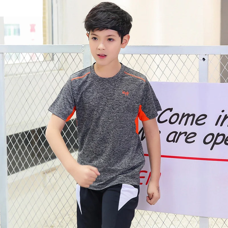 

2019 Summer Teenage Boys Clothing Quick Drying Short Sleeve Boys T shirt Casual Sport Outdoor Big Boys Tops Tee BC009
