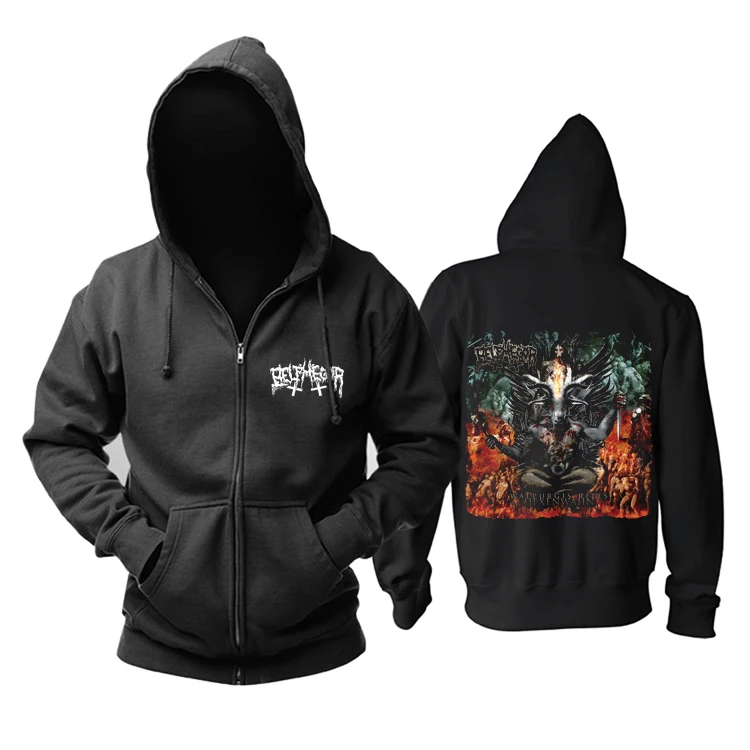 

14 kinds Demon Zipper Sweatshirt belphegor Rock hoodies shell jacket rocker brand punk heavy metal sudadera Outerwear fleece