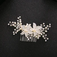 floralbride alloy wired rhinestones crystal pearls flower leaf wedding hair comb bridal hair accessories bridesmaids women