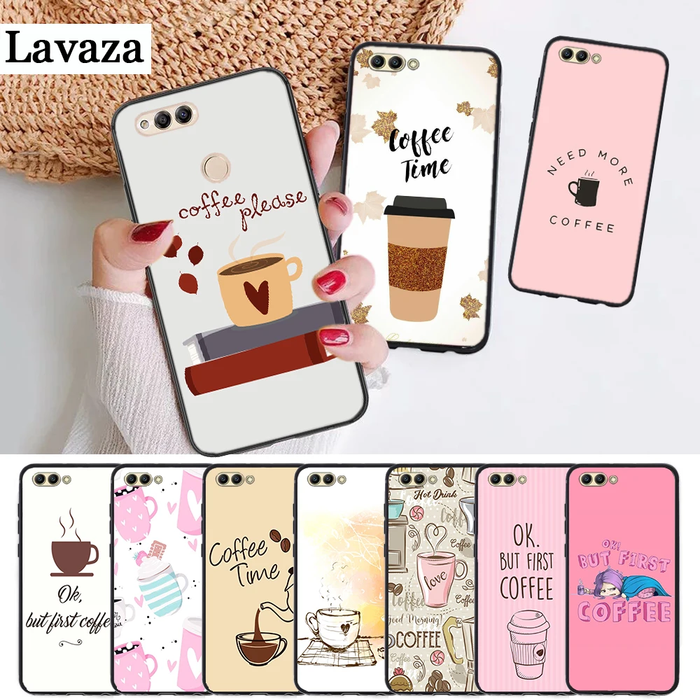 Забавный силиконовый чехол Ok But First Coffee Book для Huawei honor 6A 7A Pro 7X 8 Lite 8A 8X 8C 9 Note 10 View 20 20S