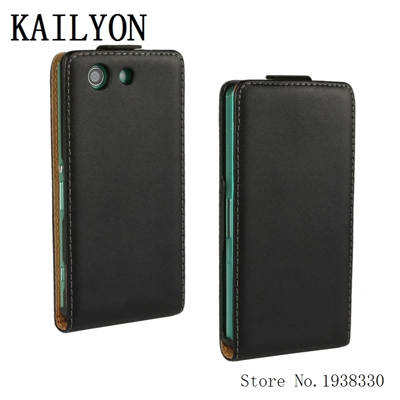 Вертикальный флип чехол из натуральной кожи высокого качества для Sony Xperia Z3 Compact