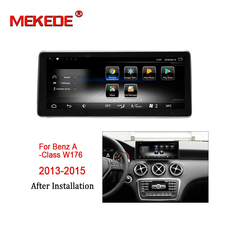 MEKEDE 3G RAM 32G ROM Android 7 1 4G LTE Автомобильный мультимедийный плеер для Mercedes Benz A Calss W176 2013