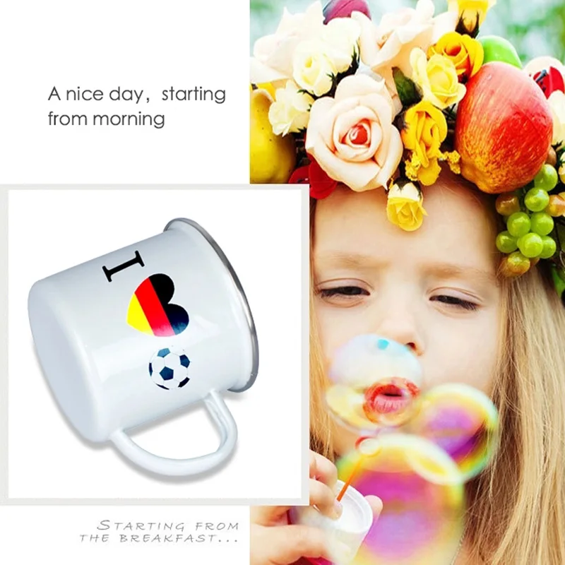 Сублимационная пустая кружка рекламная эмалированная металлическая кофейная