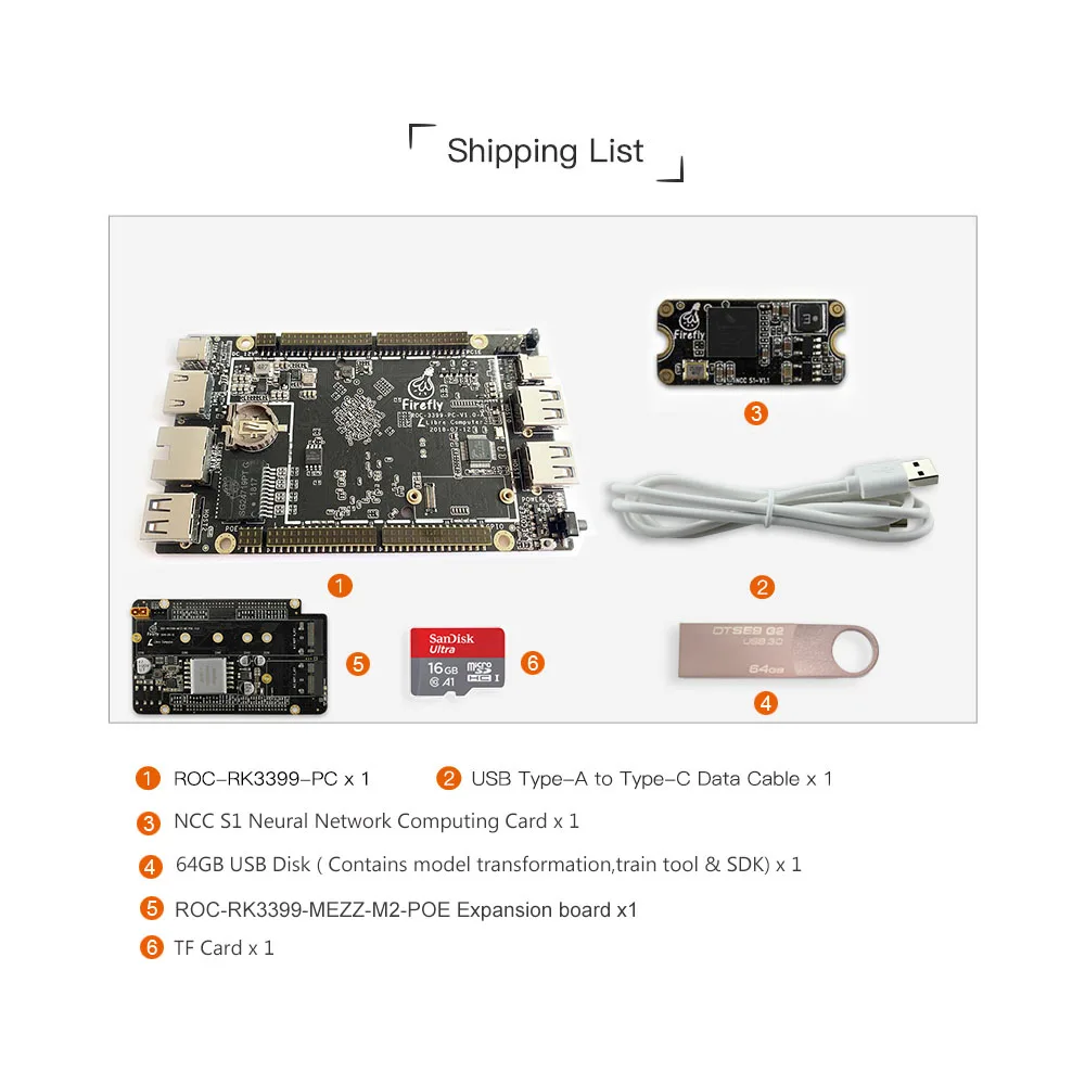 Комплект 6 Firefly ROC RK3399 ПК на базе серверного уровня ARM Cortex A72, работает с Android 8,1 и Ubuntu 18,04, поддержка PD 2,0 и PO - Комплект: Комплект 6