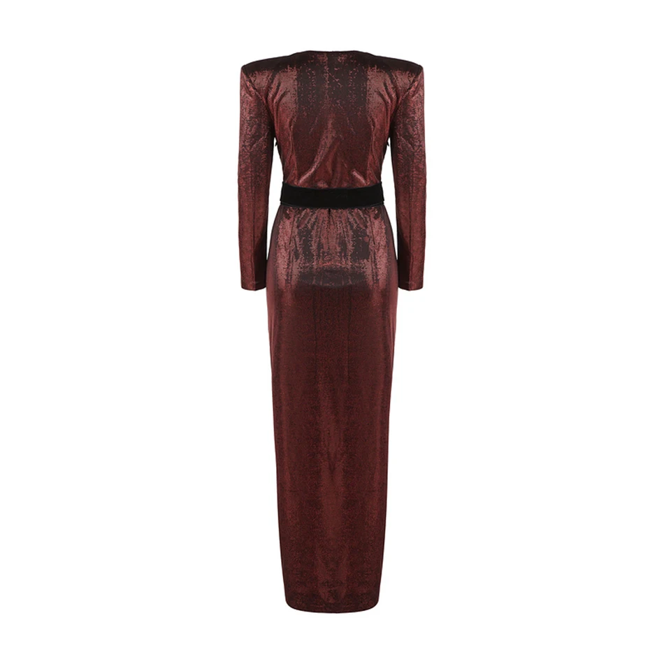 Женское платье с длинным рукавом длинное блестками и бусинами 2020|runway dress|women maxi