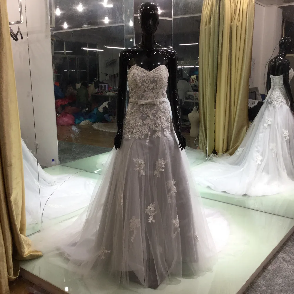 Vestido De Noiva 2017 элегантные свадебные платья Популярные винтажные с поясом бантом