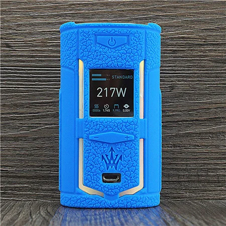 Blue Чехол с текстурой для VOOPOO Woody Vapes X217 217W TC Box Mod, защитный силиконовый чехол, Защитная пленка для Woody Vape X 217 - Цвет: Blue