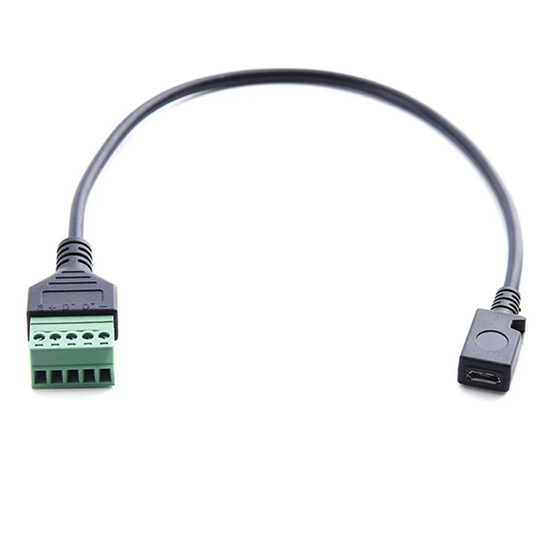 1 шт. фута 5 штырьков Micro USB 2 0 штекер штифтов винт с защитой без клемм адаптер