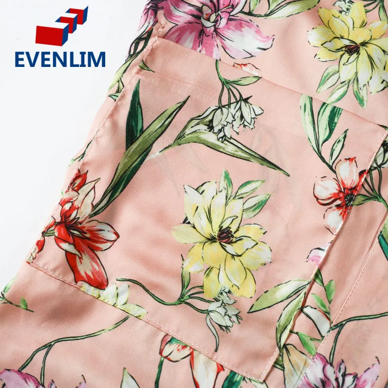 EVENLIM Elegant Floral Print Long Kimono Women Sleeve Sashes Blouse Shirt Summer Beach v neck Blusas DRT489 |