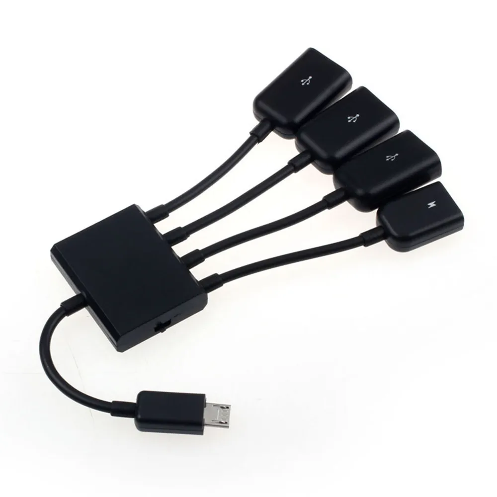 Новый черный 4-портовый микро-USB зарядный OTG концентратор кабель для смартфона