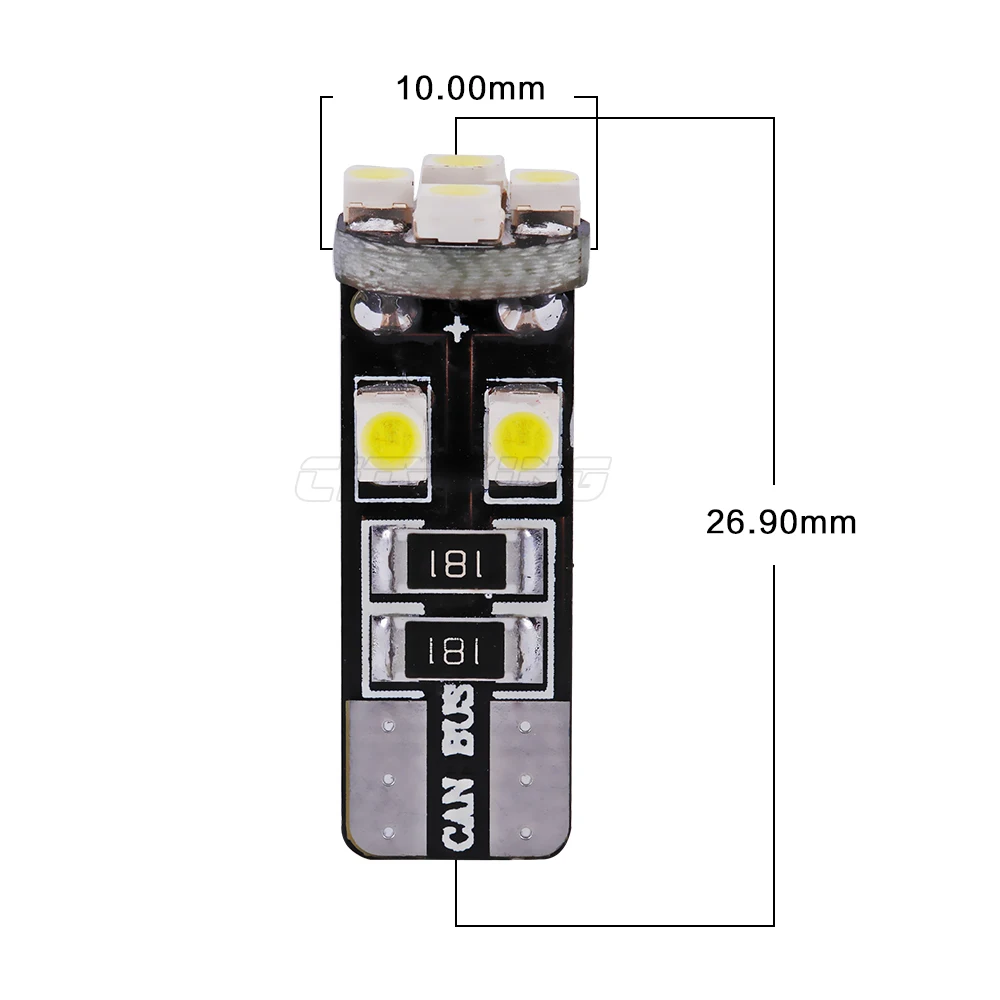20 шт./лот canbus T10 led 8SMD 1210 LED Canbus No OBC Error 194 168 W5W 8 интерьерная Лампа Белая|interior lamps|led