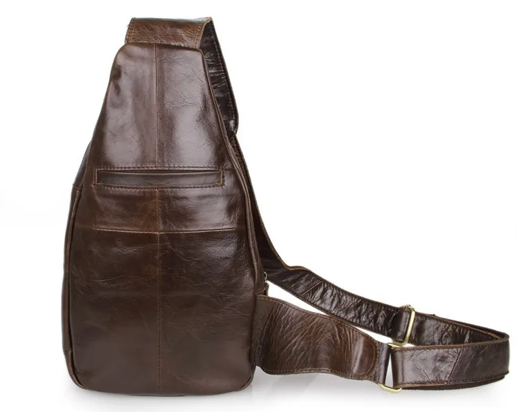 Высококачественная Мужская винтажная нагрудная сумка из натуральной кожи