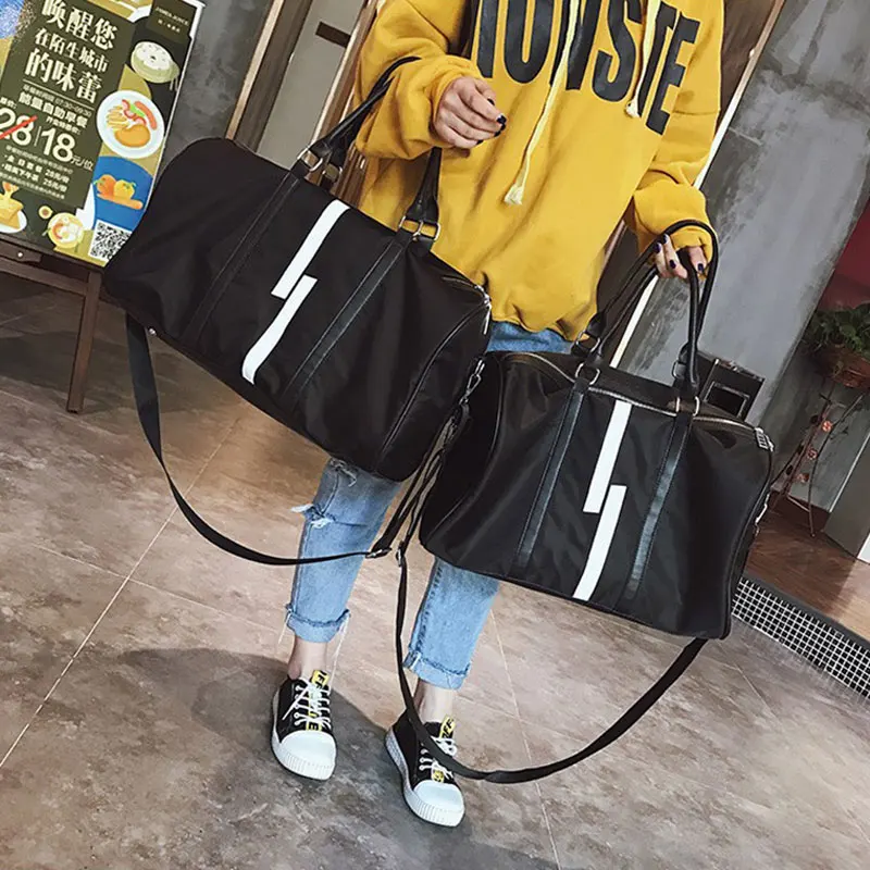 

Black Nylon Travel Bag Big Duffel Round Tote Women Men's Gymnastic Bags Luggage bag Over the Shoulder Crossbody fashion XA201WC