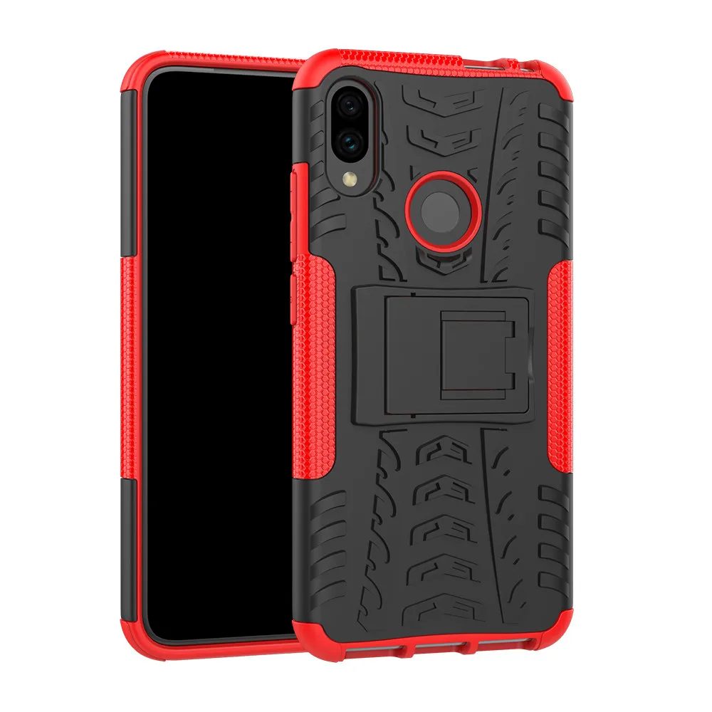 Чехол для Xiaomi Redmi Note 7, чехол для Redmi Note 7 Pro из ТПУ и поликарбоната, защитный чехол-бампер, чехол для телефона для Xiaomi Redmi Note 7 Pro, чехол для note7 - Цвет: Красный