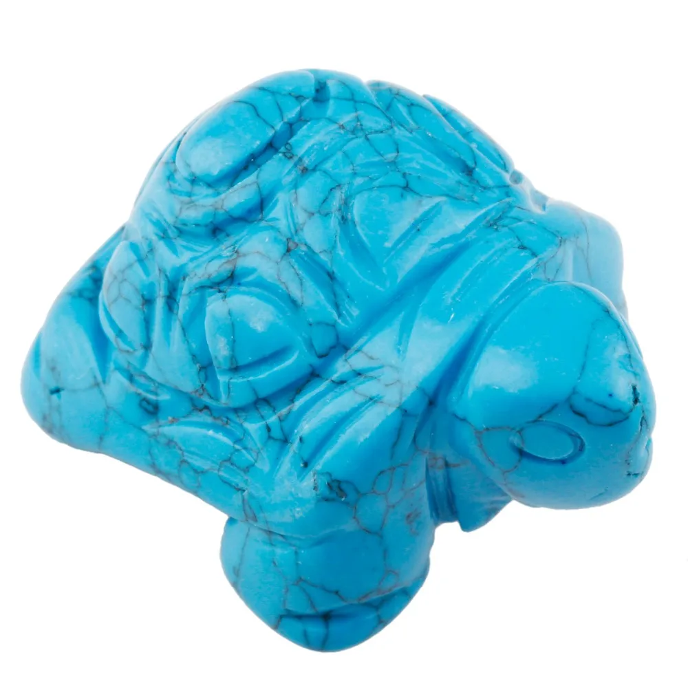 TUMBEELLUWA 1 пара синяя Статуэтка из камня Howlite черепаха карманная статуэтка книжный