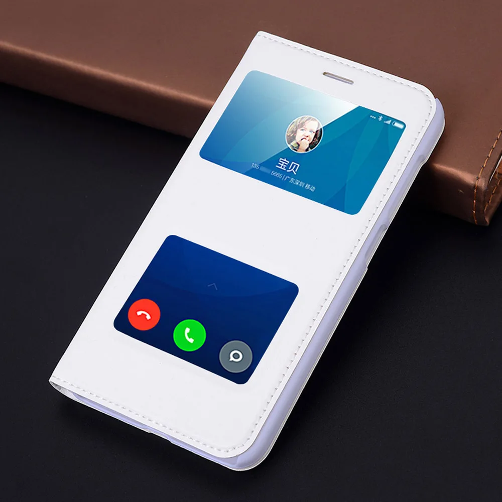 Откидной кожаный чехол для телефона для Xiaomi Redmi 4X4 X Pro Redmi4 Redmi4X Xiomi Xaomi Xiami противоударный прозрачный чехол с окошком - Цвет: White
