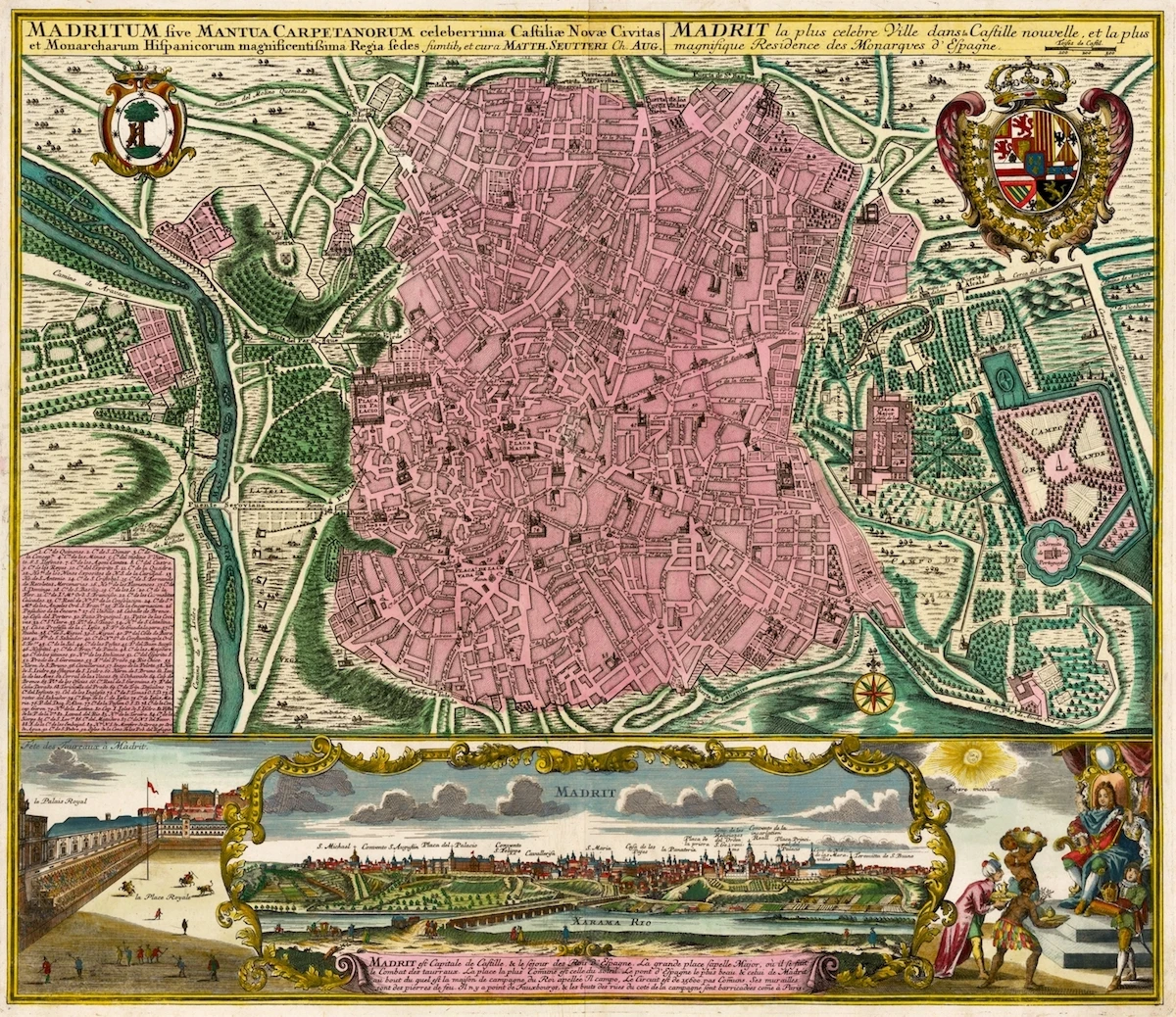 Винтажный постер с картой во французском стиле Варшава (1831) классические