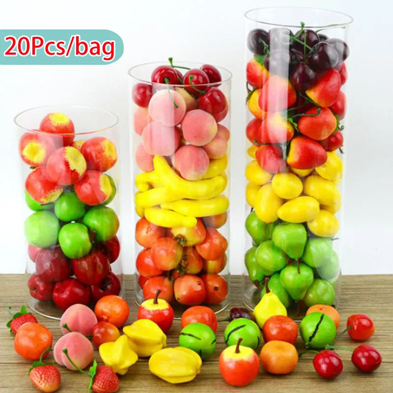 20 шт./лот праздничные товары искусственный декор фрукты пузырьки мини-имитация