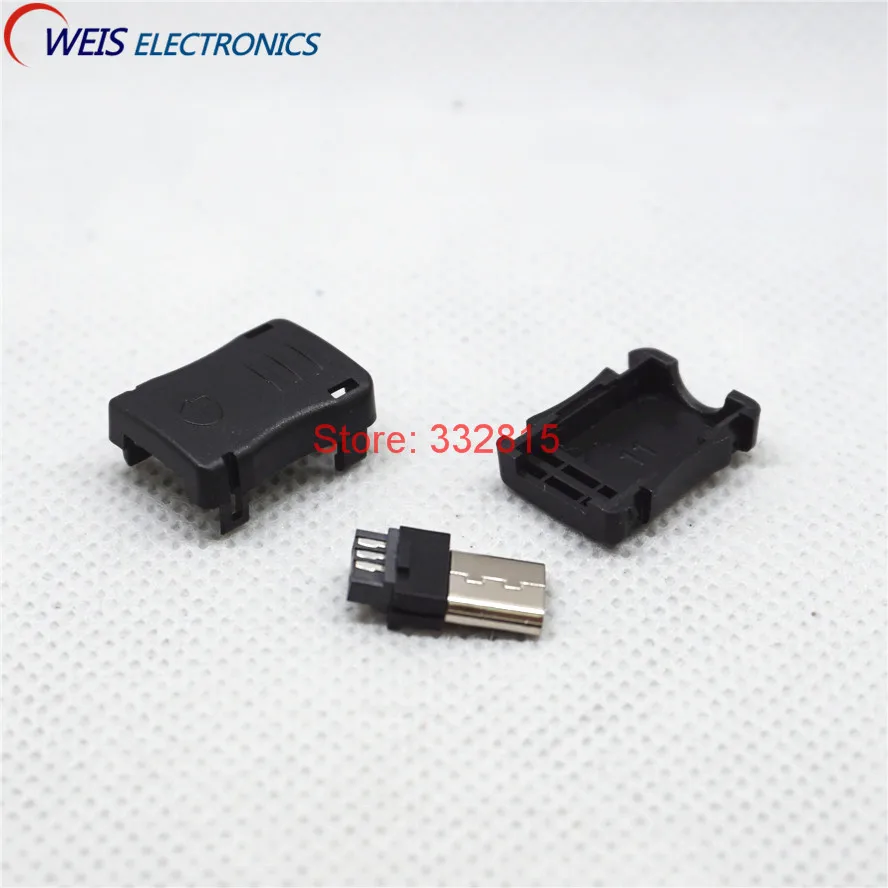 10 шт. Micro USB 5 Pin T порт штекер разъем пластиковая крышка для DIY Бесплатная