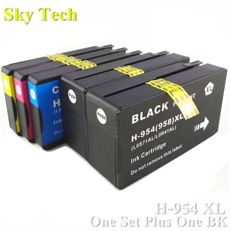 Один набор плюс один BK совместимый чернильный картридж для HP954XL HP 7740 8210 8710 8715 8716 8720