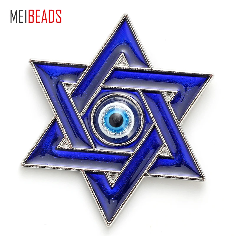 MEIBEADS Мода Evil Eye сплав Синяя Звезда Шарм Синий глаз для холодильника магнит &amp