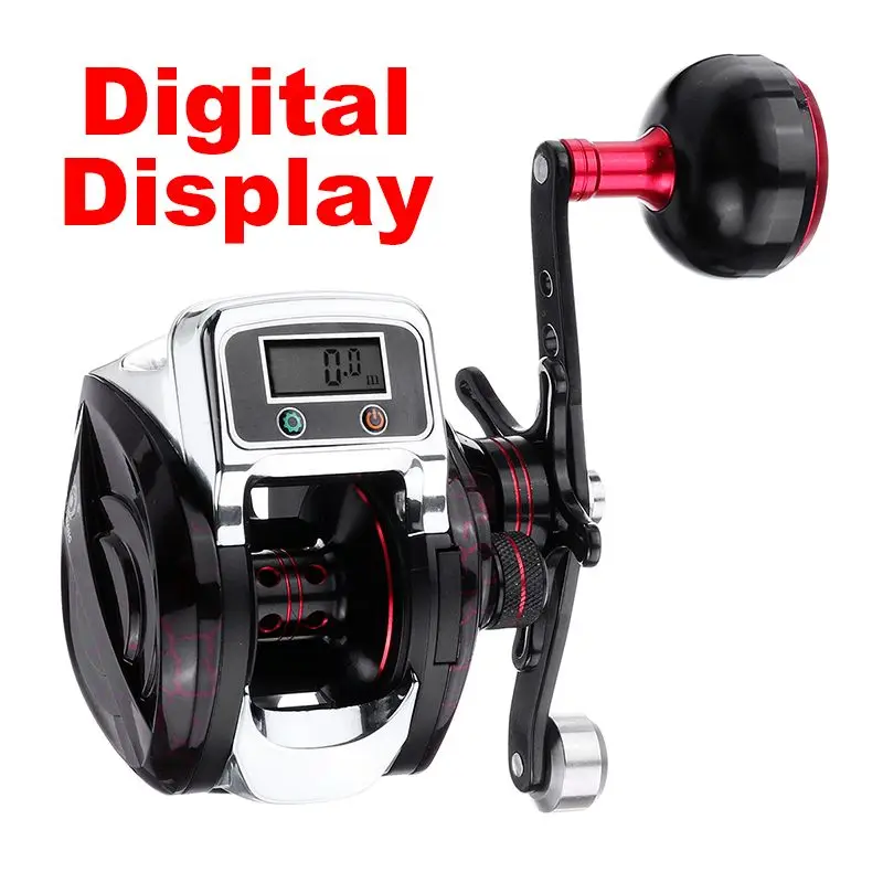 Digital Display 14+ 1 Bearings Waterproof 6.3:1 Left / Right Hand Baitcasting Fishing Reel High Speed Fishing Reel Brake System