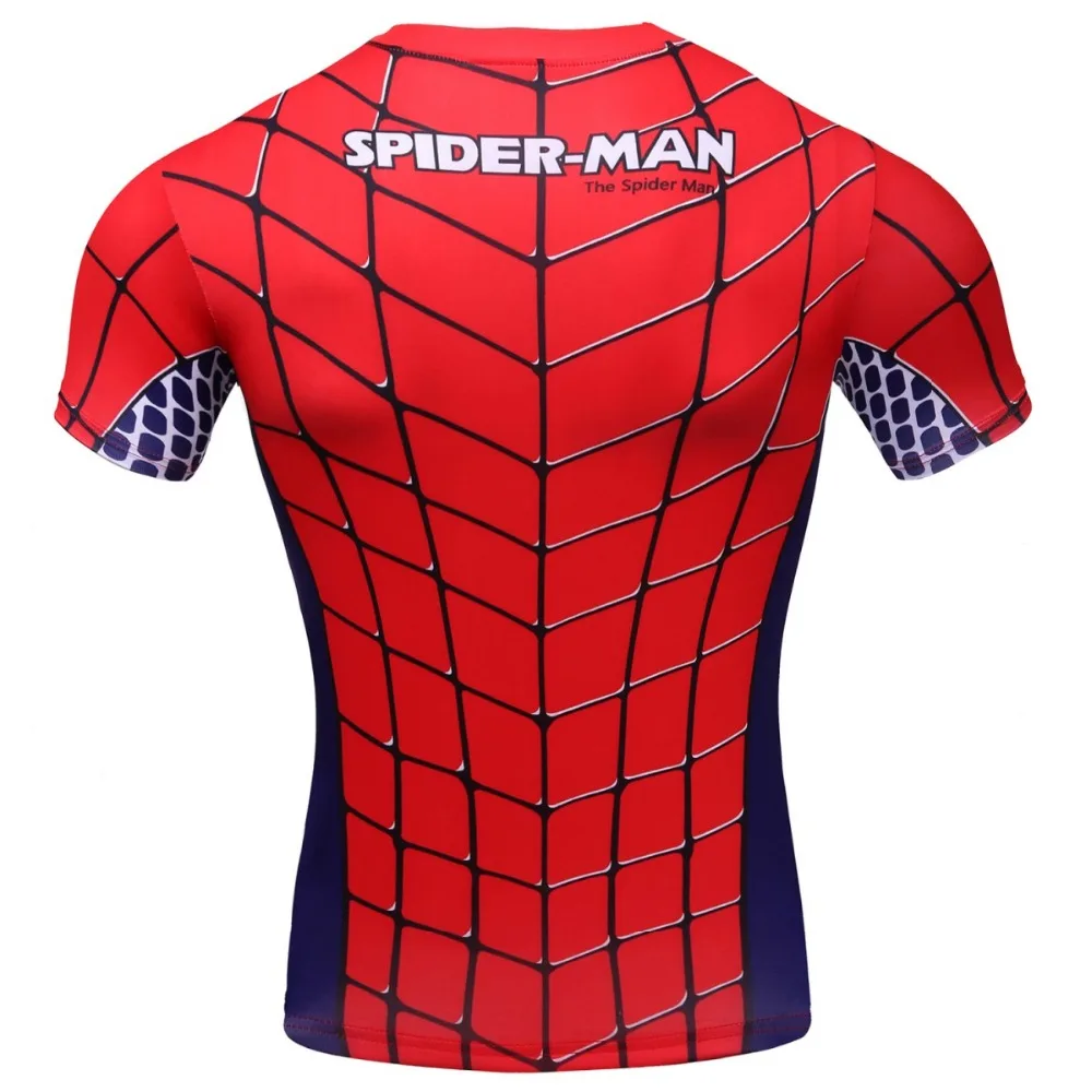 Реглан рукав Человек паук 3D печатных футболки мужские компрессионные рубашки 2017