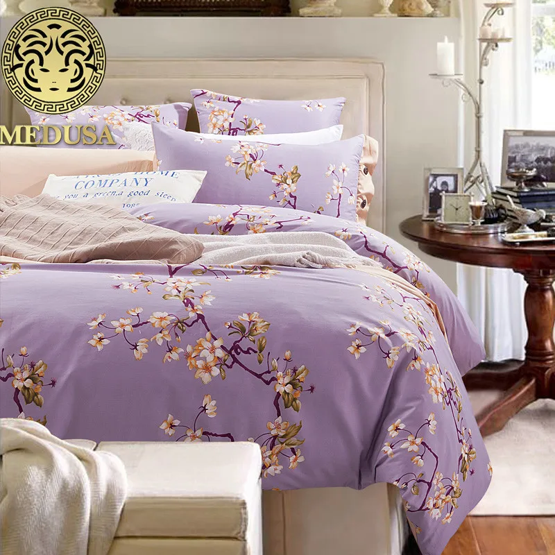 Медуза винтажные хлопковые постельное белье king queen size одеялом/Doona простыней