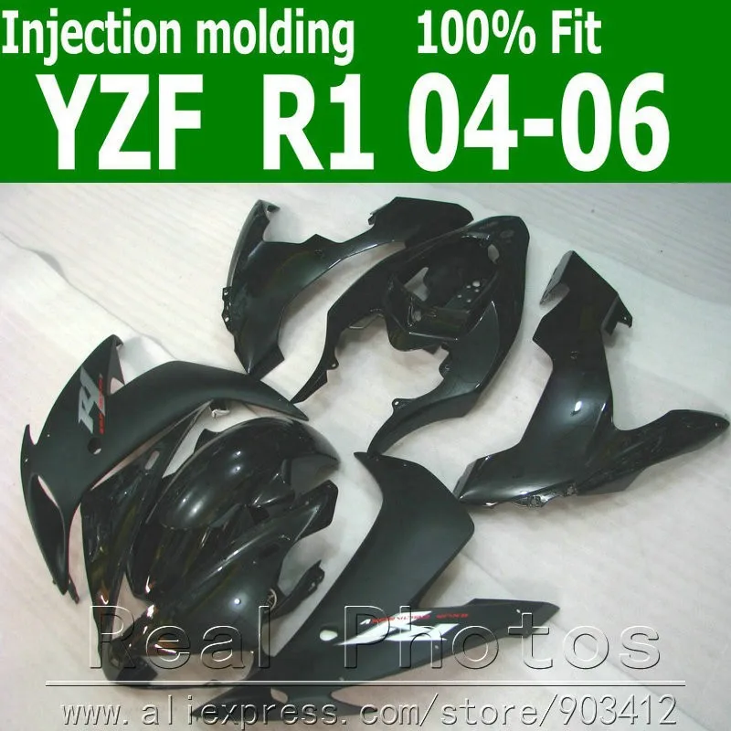 100% литья под давлением комплект обтекателей для YAMAHA R1 2004 2005 2006 желтый черный 04 05 06
