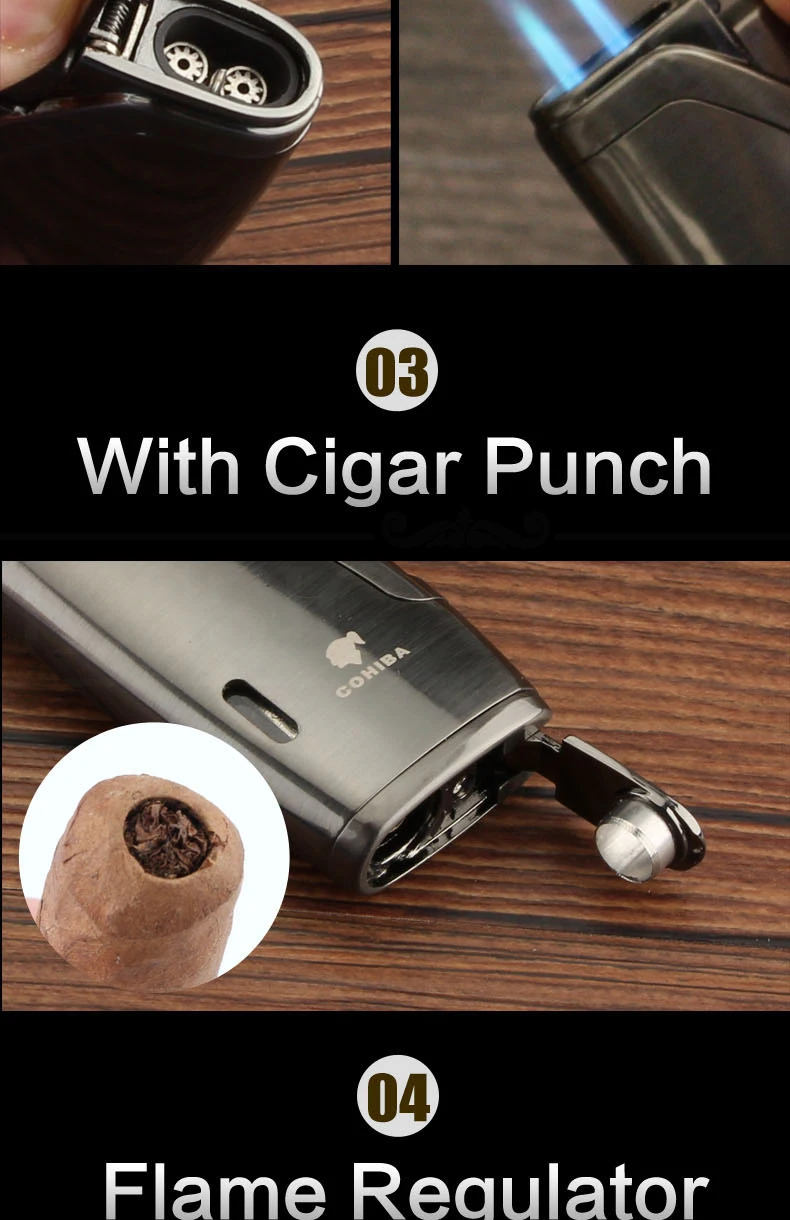 COHIBA, кедровое дерево, хьюмидор для сигар, портативный кожаный чехол коробка для сигар с зажигалкой, резак, увлажнитель, коробка для увлажнения