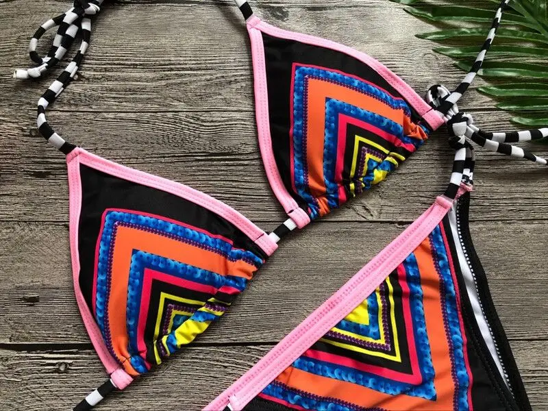 TOP selling Women Swimwear Bandage halter Bikini Set Push-up Padded Bathing suit Swimsuit low waist Thong beachwear biquini 2019 |