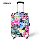 Цветной плотный чехол для багажа с красочным цветочным узором для путешествий на колесиках 18-30 дюймов, эластичный защитный чехол, пылезащитные чехлы