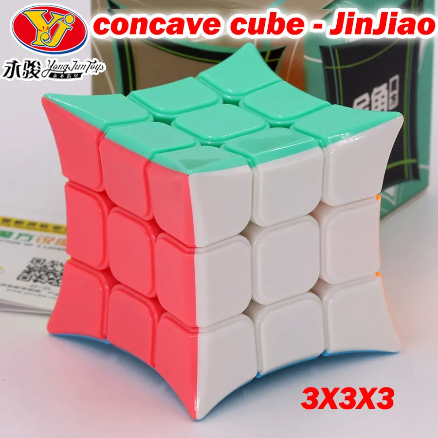 Пазл магический куб Yongjun вогнутый JinJiao 3x3x3*3 333 3 слоя без наклеек профессиональные