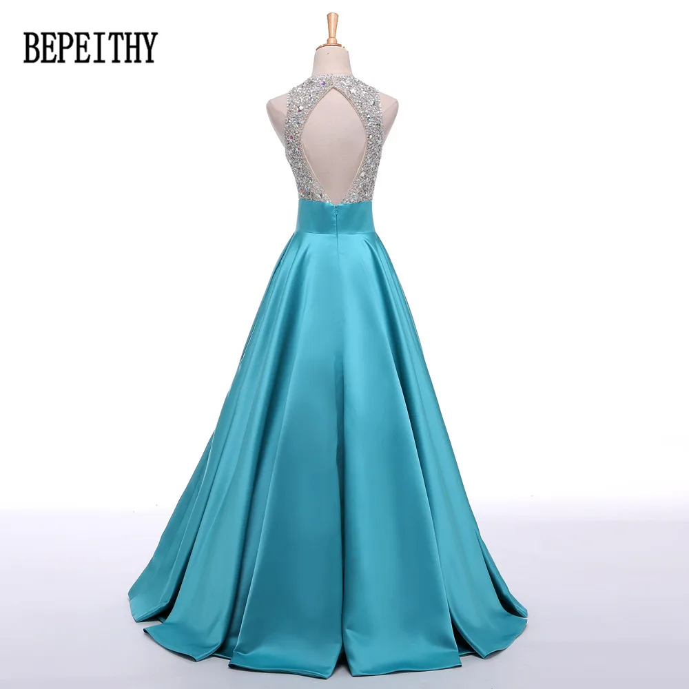 BEPEITHY настоящая фотография дизайн vestido de festa Сексуальная Замочная скважина линия бусины Длинные платья для выпускного бала Вечерние платья