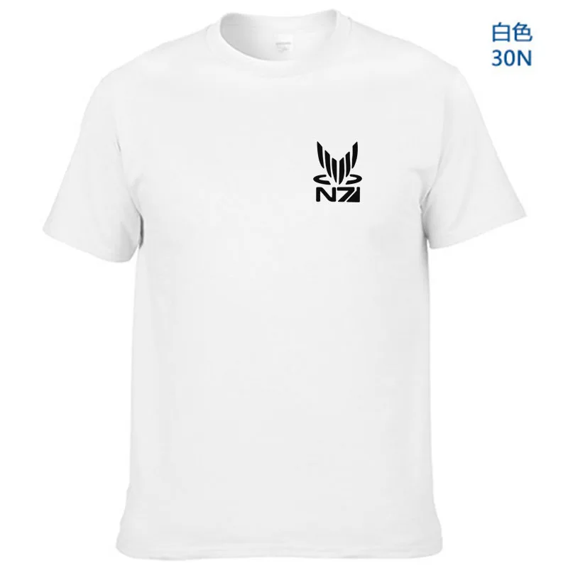 N7 Mass Effect 3 т рубашка Для мужчин системы военный альянс Emblem игры Футболка хлопок