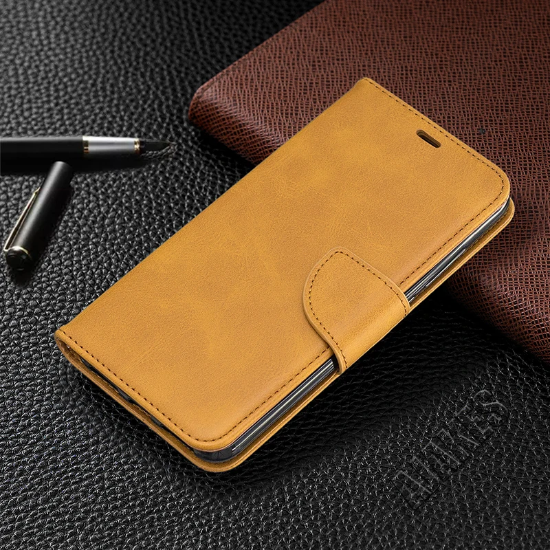 Цвет: желтый Винтажный чехол из искусственной кожи для Xiaomi Redmi 7 Note 7 6 Pro 5 Plus 6a A2 lite, бумажник, откидная подставка, отделения для карт, магнитная застежка - Цвет: Цвет: желтый