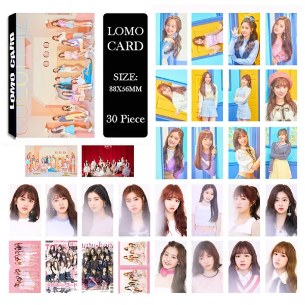 KPOP BLACKPINK TWICE NCT EXO GOT7 SEVENTEEN GFRIEND MONSTA X MAMAMOO SNSD IZONE GIDLE альбом ЛОМО маленькие карты фото Фотокарта - Цвет: IZONE