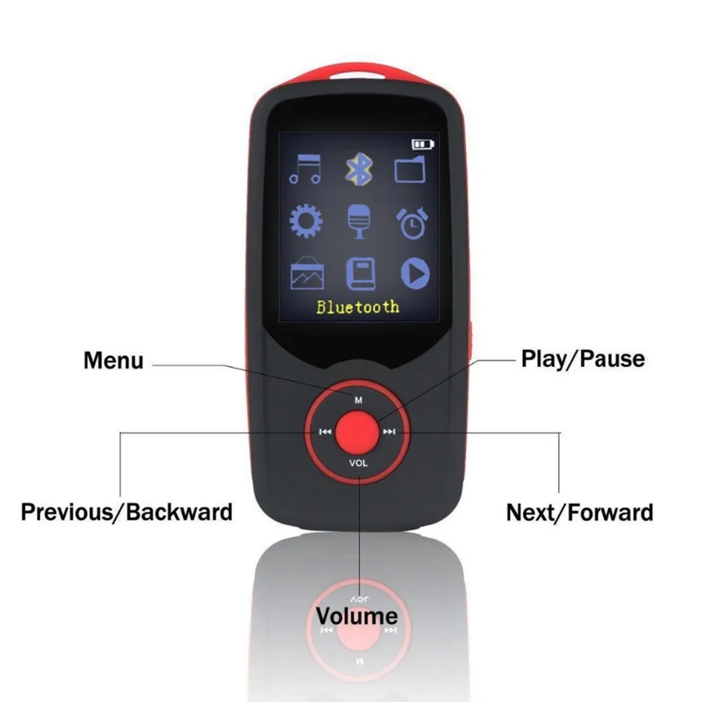MP3 плеер Bluetooth 4 ГБ/8 ГБ TFT 1 8 дюймовый ЖК экран RUIZU X06 без потерь FM Hi Fi Мини Спортивный