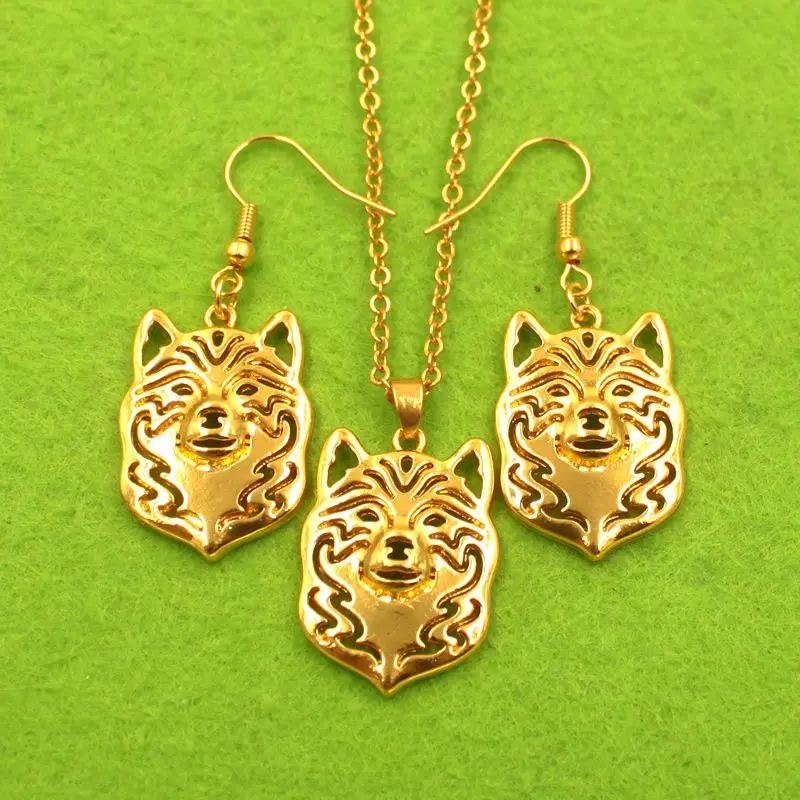 Наборы украшений в форме животных для собак Сиба-ину mdog ожерелье серьги-капельки