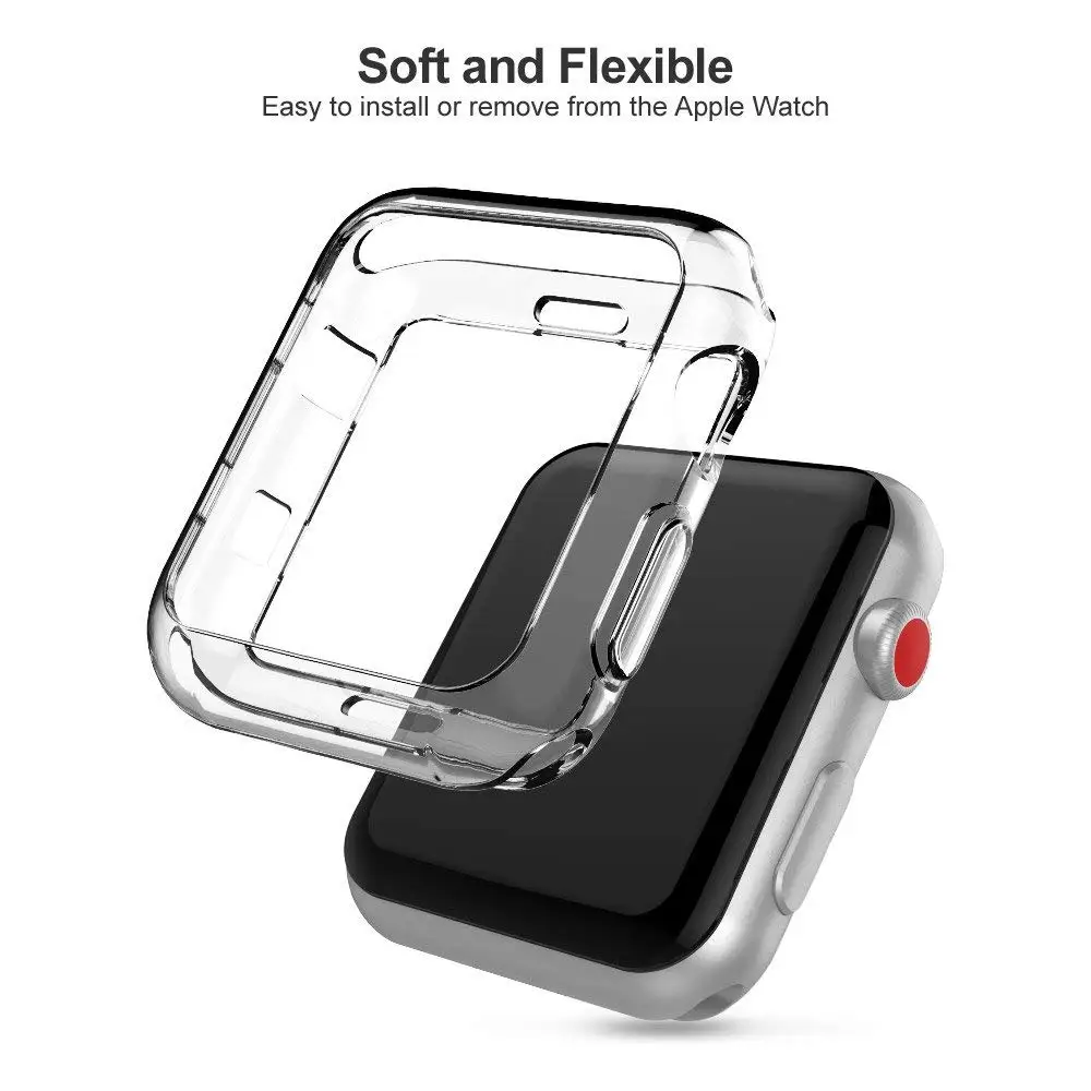 Чехол для apple watch band 42 мм 38 iwatch ТПУ защитный гибкий бампер с защитой от царапин