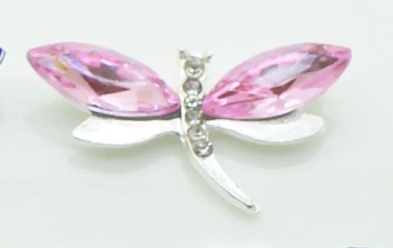 pink LKERAN Новые 10 шт 9 цветов акриловые декоративные пуговицы Стрекоза разноцветные DIY Свадебные материалы Швейные аксессуары - Цвет: pink