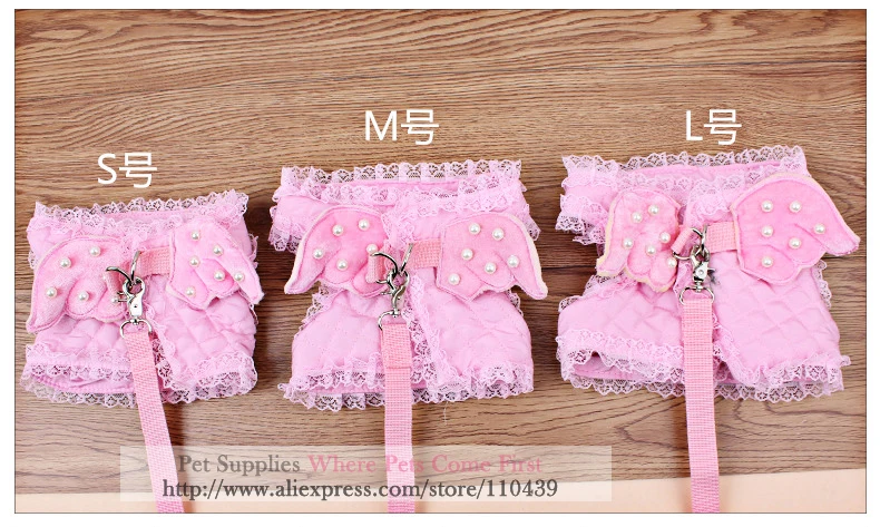 Галстук ошейник для щенков поводок собак розовая нагрудная веревка спины