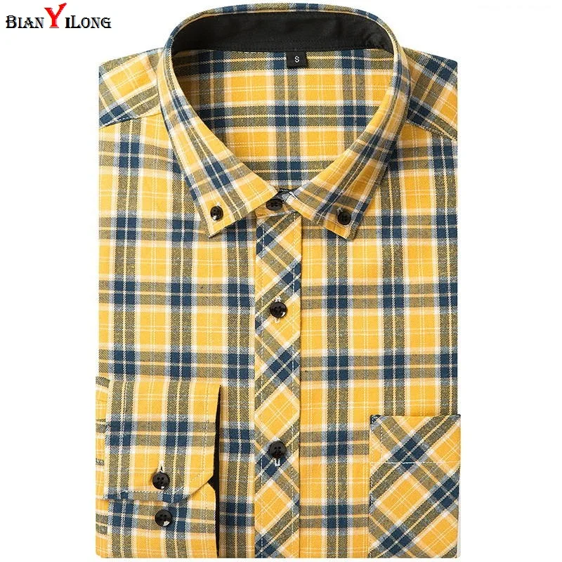 Plaid Shirts Dress Cotton Solid Shirt Men Spring Casual Flannel Camisa Masculina camisa masculina | Мужская одежда